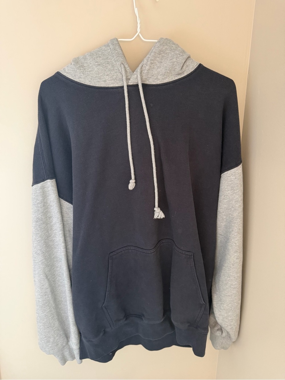 Brandy Melville Navy and Grey Hoodie